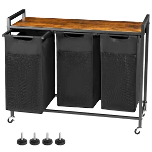 36IN Laundry Sorter with Movable Wheels