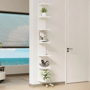 Versatile 7 Tier Wall Shelf Unit,White