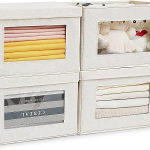 4-Pack 15" Fabric Storage Bins with Lids,