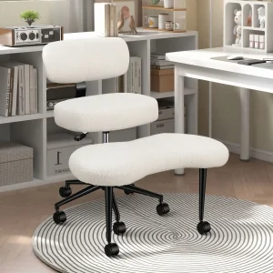 Teddy Fleece Armless Ergonomic Office Chair
