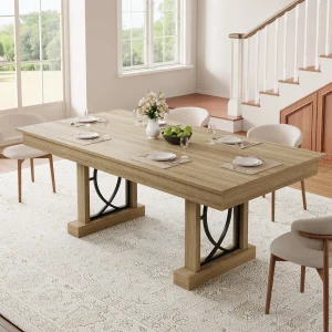 Large 71 Inch Dining Table With 2 Storage Drawers
