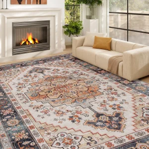 4'x6' Vintage Oriental Medallion Distressed Rugs
