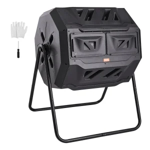 Compost Bin 18.5/37/43Gal Dual Chamber Composting Tumbler